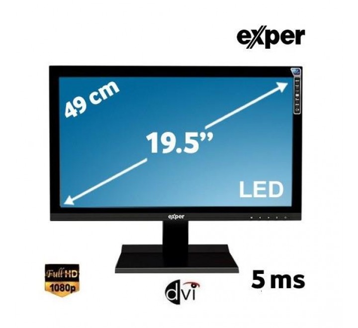 Exper H3L-GVDS 19.5 inc 5ms (Analog+DVI) LED Monitör